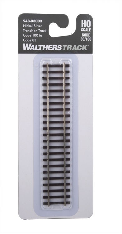 Walthers 948-83003 HO Code 100 to Code 83 Nickel Silver Transition Track