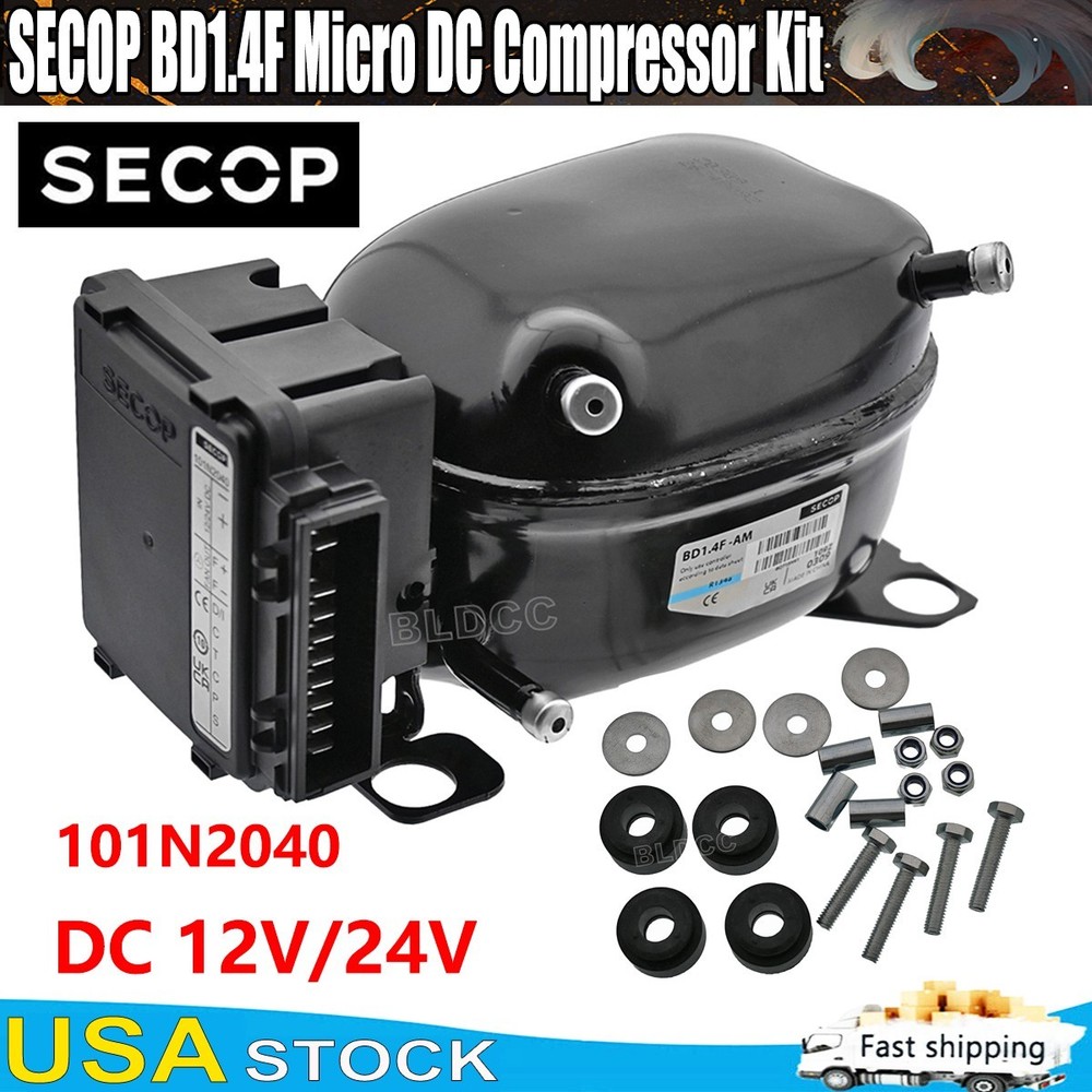 SECOP BD1.4F R134a Micro Compressor W/ 101N2040 Electronic Start Unit Controller