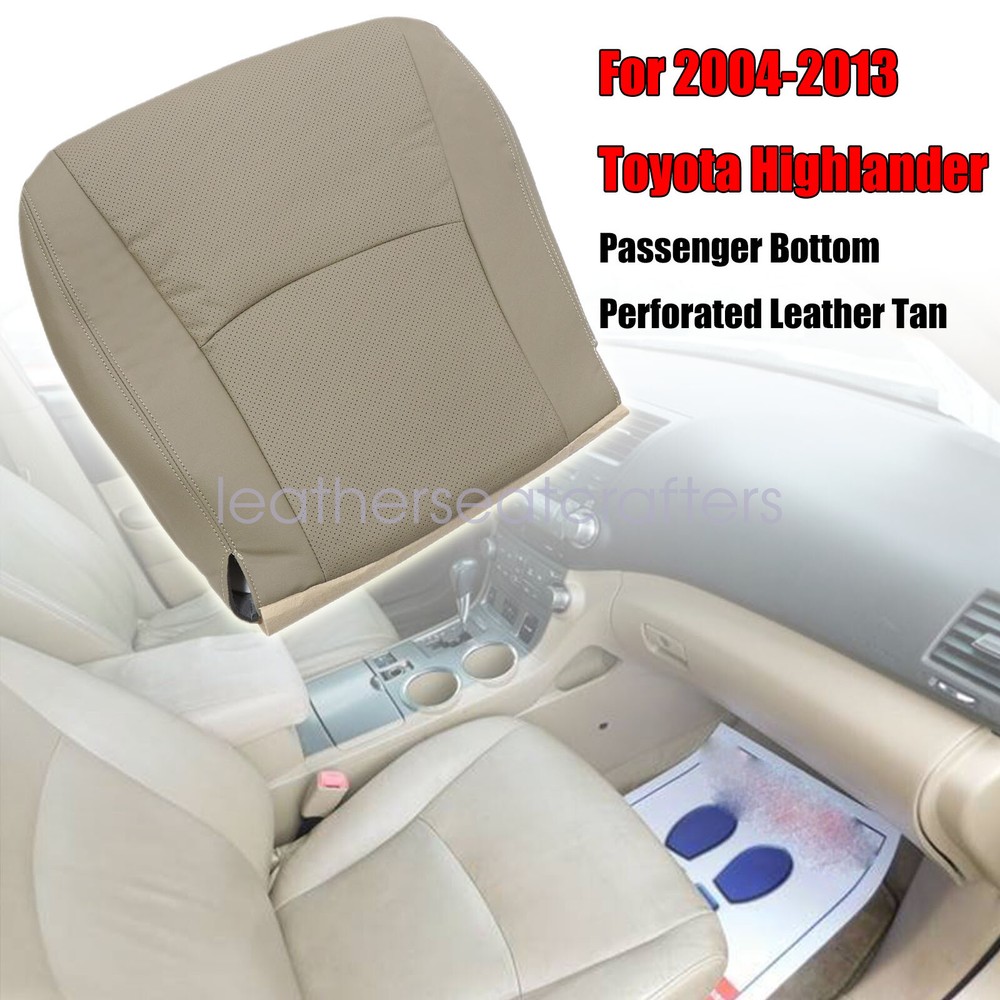 Replacement Passenger Bottom Leather Cover Tan For 2004 - 2013 Toyota Highlander