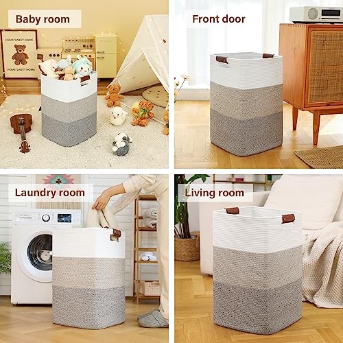 Laundry Hamper 96L Extra Large Laundry Basket, Woven Blanket Gradient Yellow