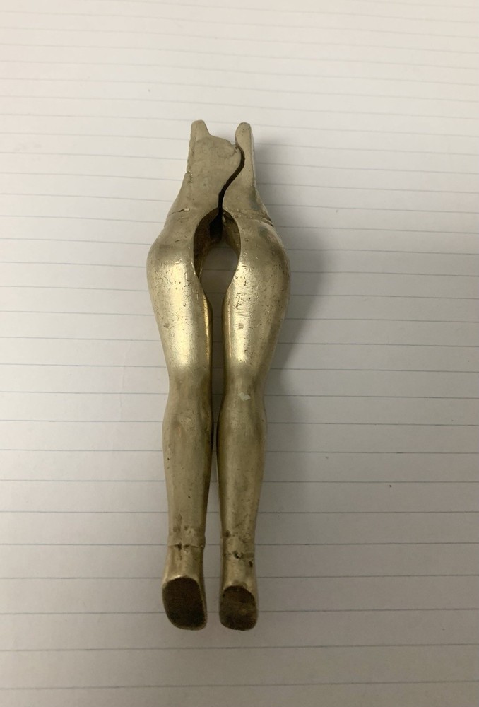 Vintage Brass Nutcracker Figural Female Legs Risque