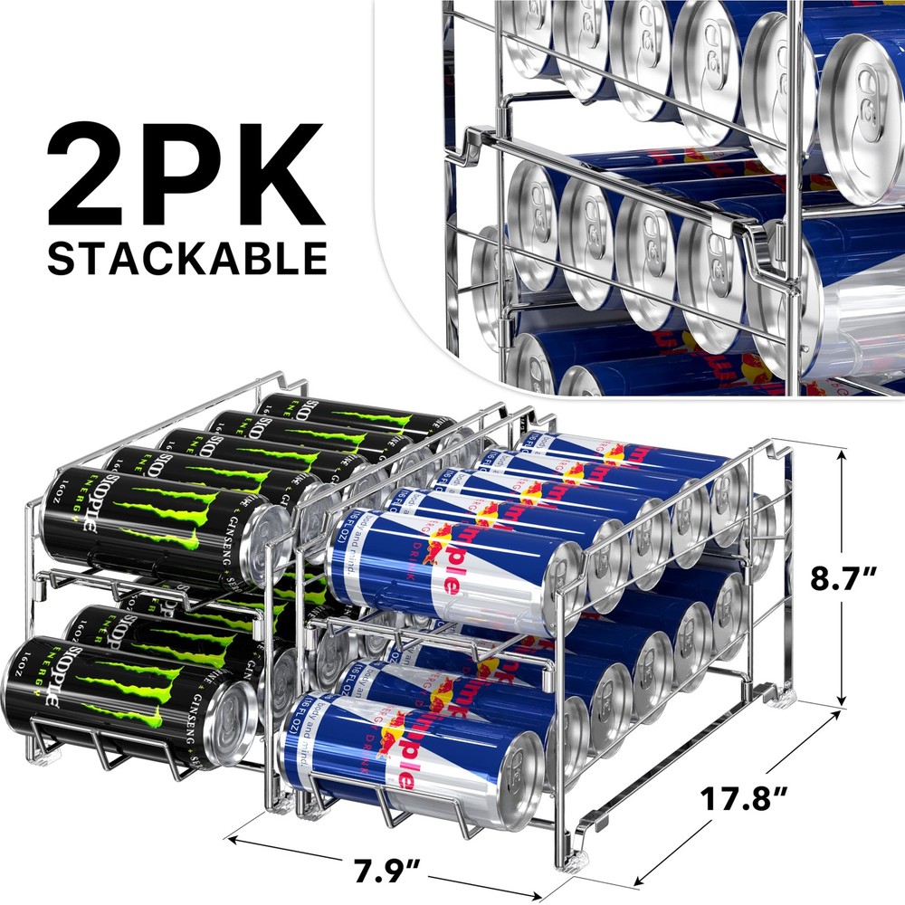 2PK Front Loading Tall skinny Can Dispenser, Chrome