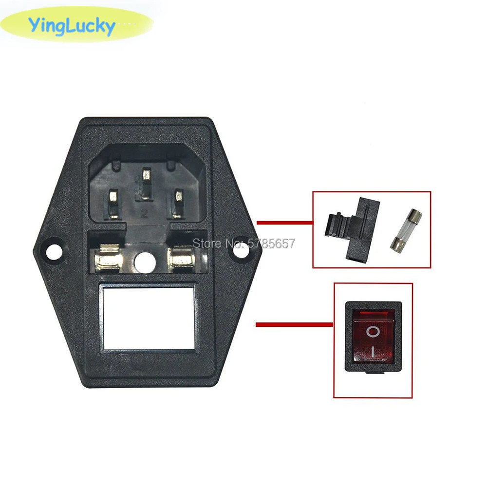 1PCS ON OFF Computer & Arcade Cabinet Switched Power Socket w/ switch Jamma Mame