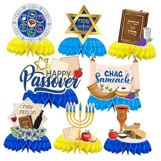 8 Pcs Passover Table Decorations, 3D Double Sided Passover Honeycomb