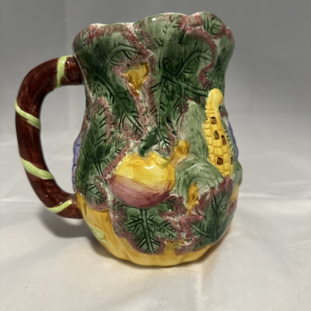 Bloom-Rite Ceramic Fall Harvest Pitcher 6.6" Tall, 1 Quart Pitcher