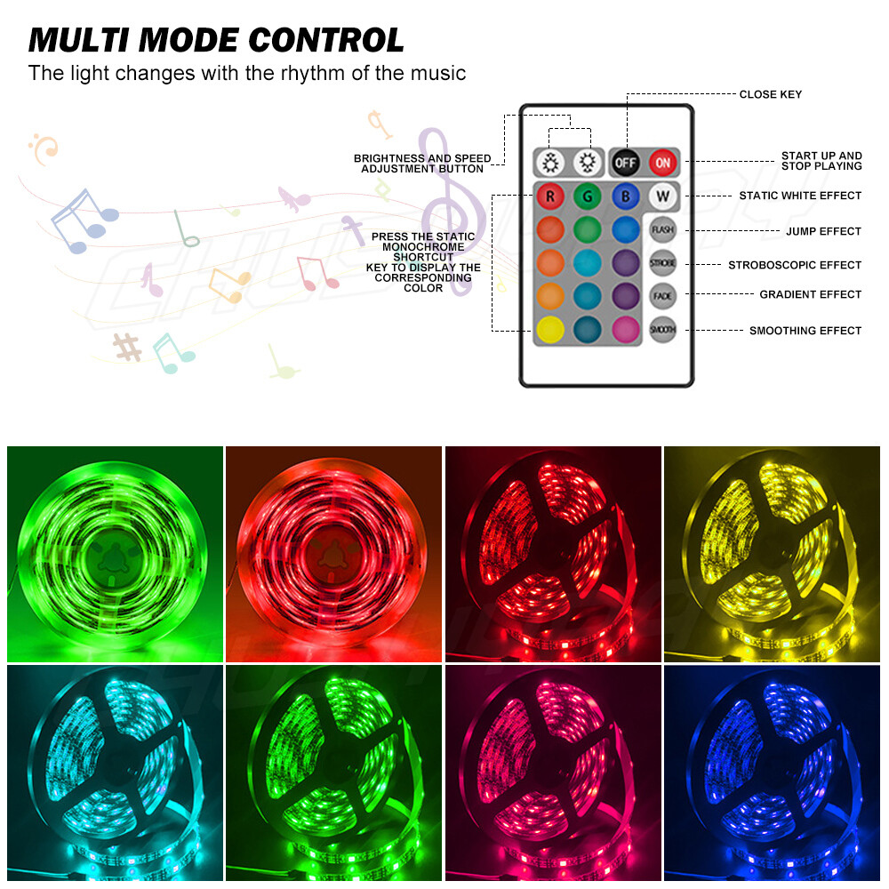 Pool Table Bumper LED RGB Color Changing Light Remote Control