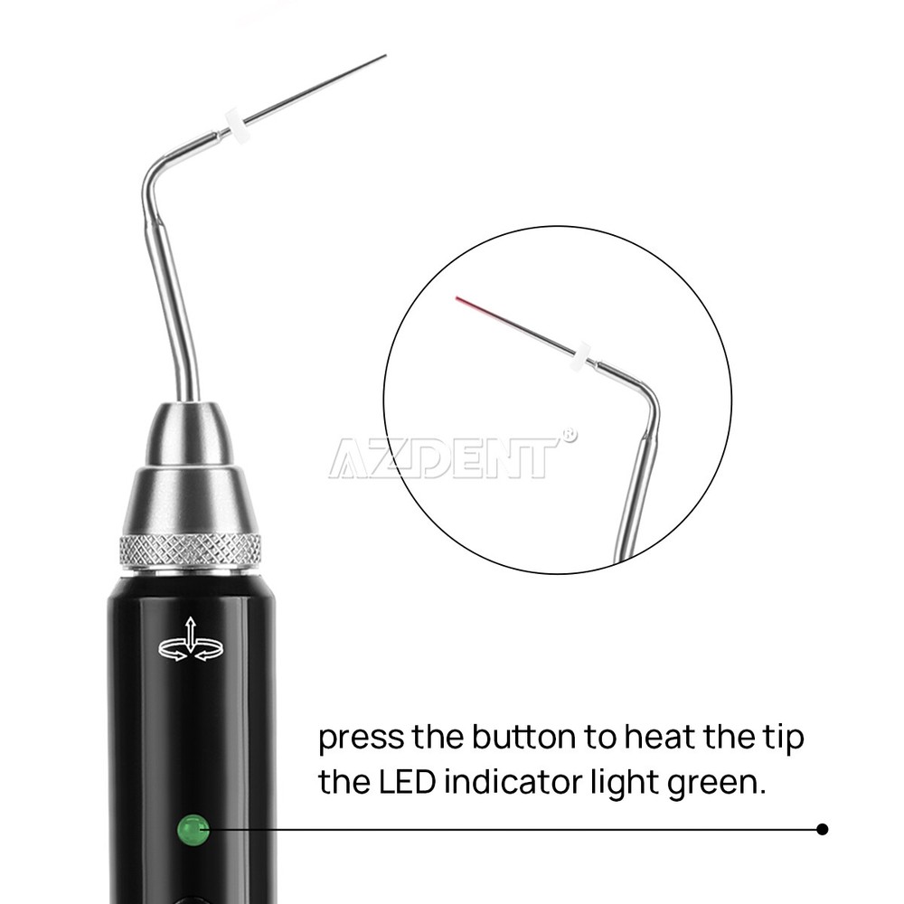 Dental Gutta Percha Obturation System Root Endo Heated Pen + 2 Heating Tips
