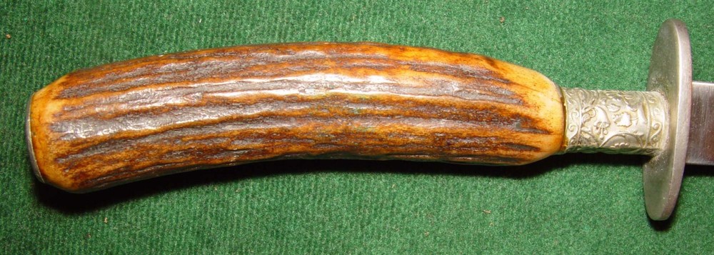 Vintage Possible German WWII Stag Handle Double Edge Boot Dagger -