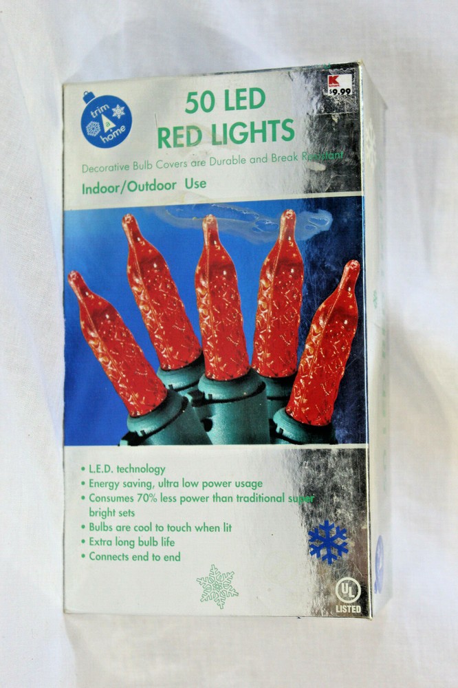 50 COUNT RED L.E.D. CHRISTMAS LIGHTS NEW.