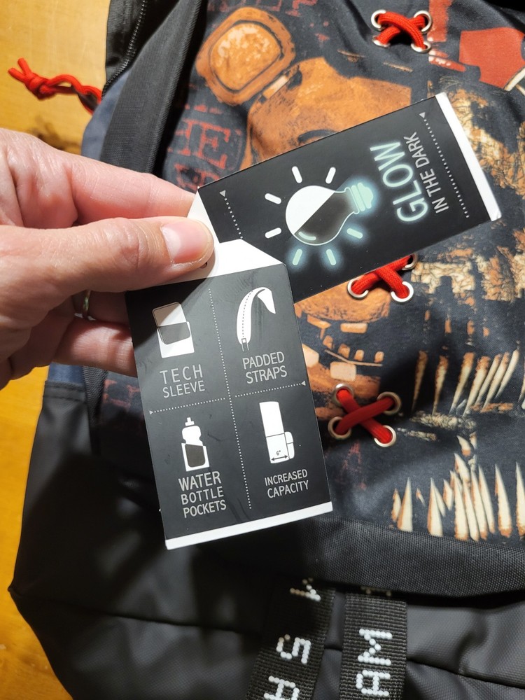 Five Nights At Freddy's Split Face Rectangular Backpack Bookbag GITD Bioworld