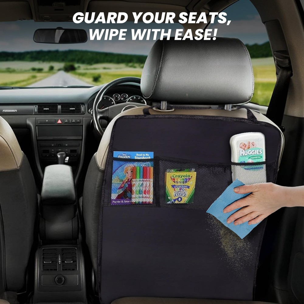 EcoNour 2 Pack Back Seat Protector for Protector, Black 22 Inch