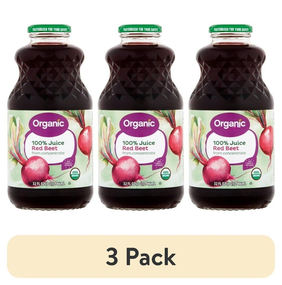 (3 pack) Organic 100% Beet Juice, 32 fl oz