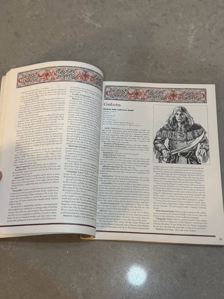 Heroes' Lorebook Forgotten Realms Advanced Dungeons Dragons AD&D TSR 9525 1996