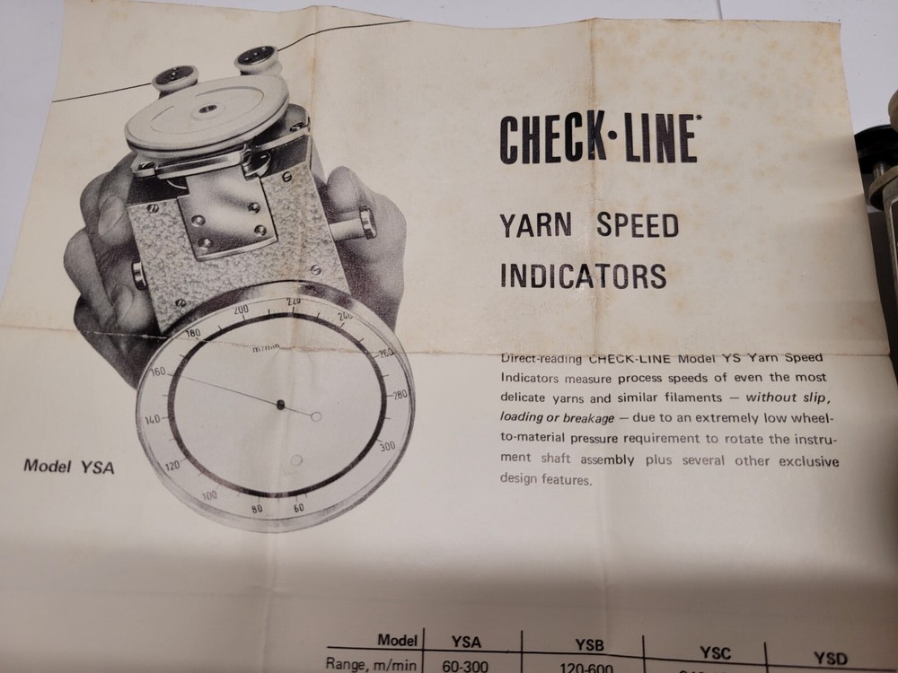 Check-Line Yarn Speed Indicator w/ Manual and Case WORKS