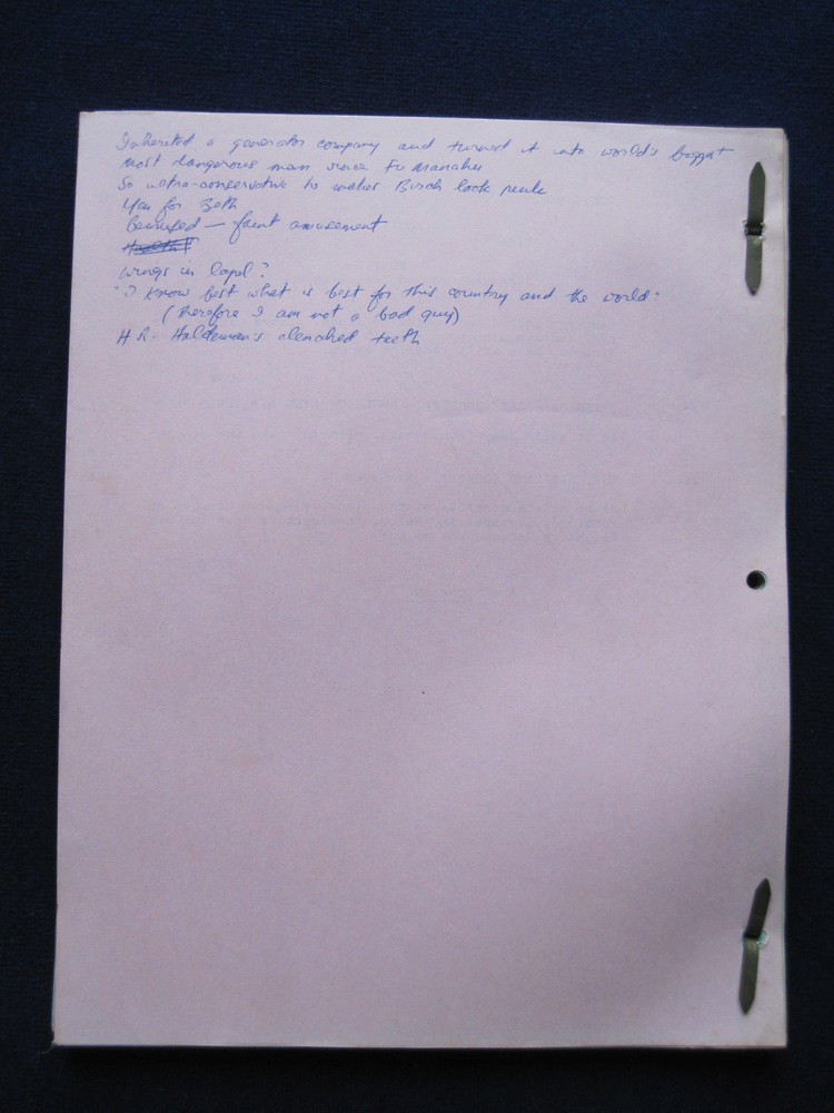 ORIGINAL TV SCRIPT, KINGSTON: CONFIDENTIAL Series Pilot, BRADFORD DILLMAN'S Copy