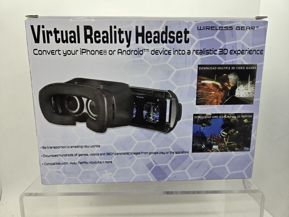 Virtual Reality Headset Wireless Gear Model G0391 3D Experience iPhone & Android