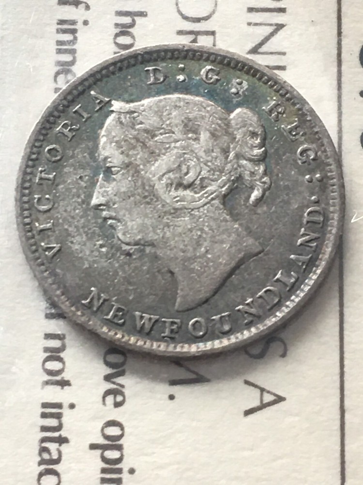 1894 ICCS Graded Newfoundland, Silver 5 Cent, **VF-30**