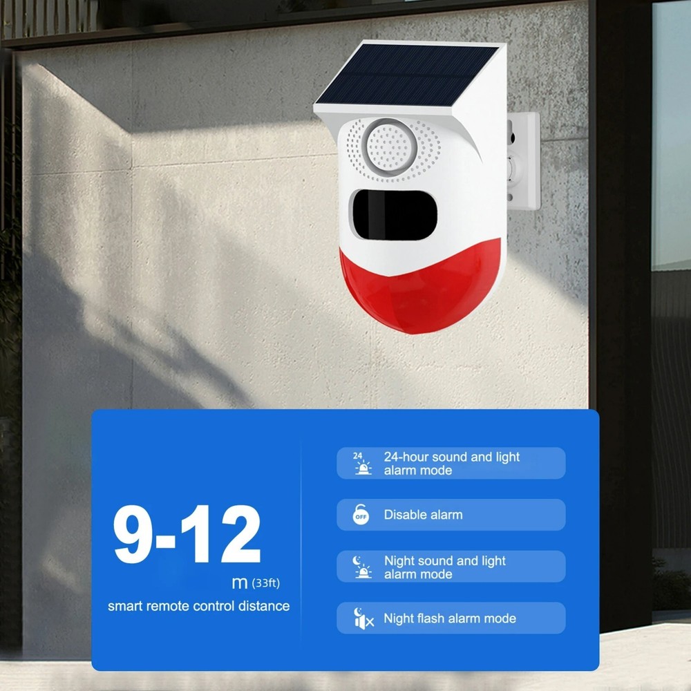 Solar Wireless Driveway Alarm Waterproof PIR Motion Sensor Home Security System