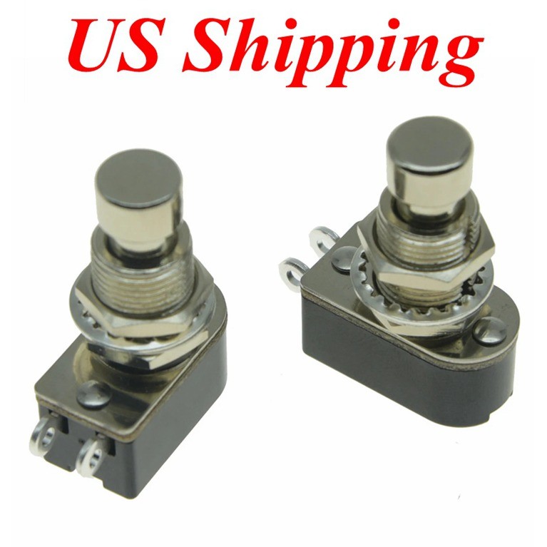 2-Pack 2-Pin SPST Momentary Push Button Guitar Effect Pedal Foot Switch OFF(ON)