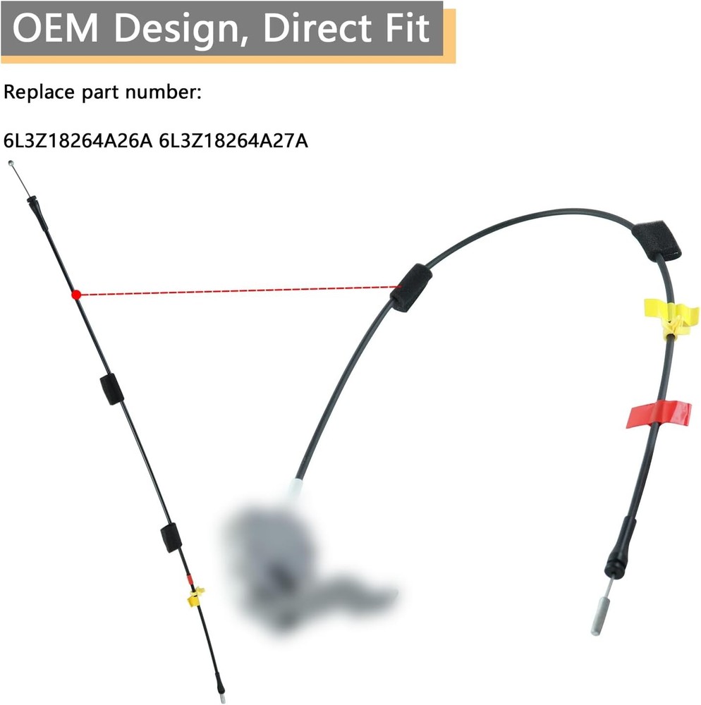 Rear Door Upper & Lower Latch Cables, Compatible with Left & Right Back Door Upp