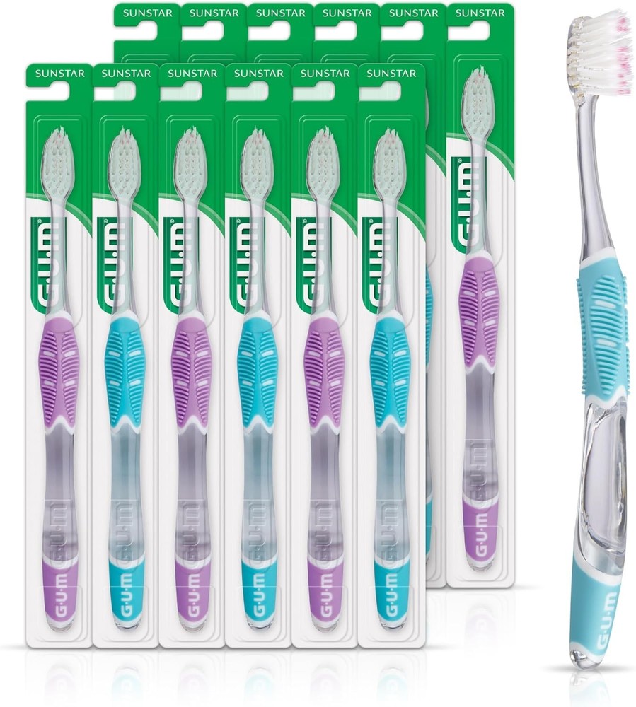 GUM Technique Deep Clean Sensitive Toothbrush, Compact 1 Count (Pack of 12)