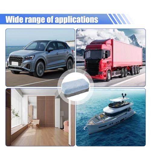 12PCS Ceramic Coating Applicator Sponge, Microfiber Rectangular Auto Blue
