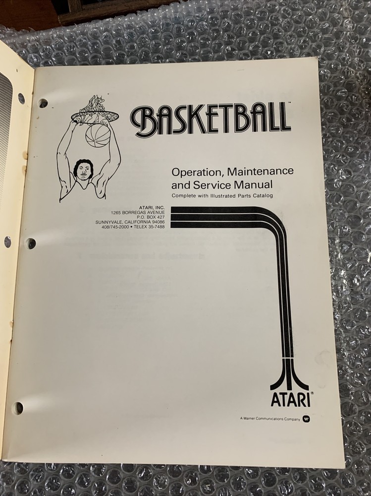 Original ARCADE GAME owners manual Basketball Atari