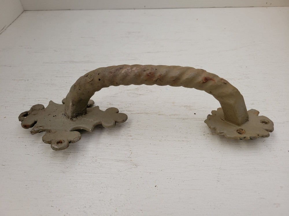 Vintage Gothic Craftsman Cast Iron Door Pull Handle Decorative