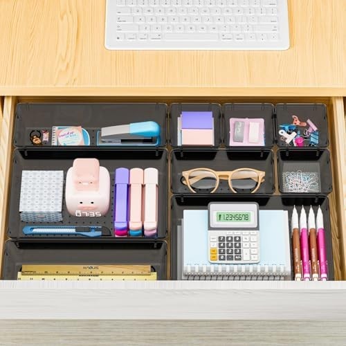 25 PCS Plastic Drawer Organizer Set, 4-Size Versatile Organizer Trays & storage.