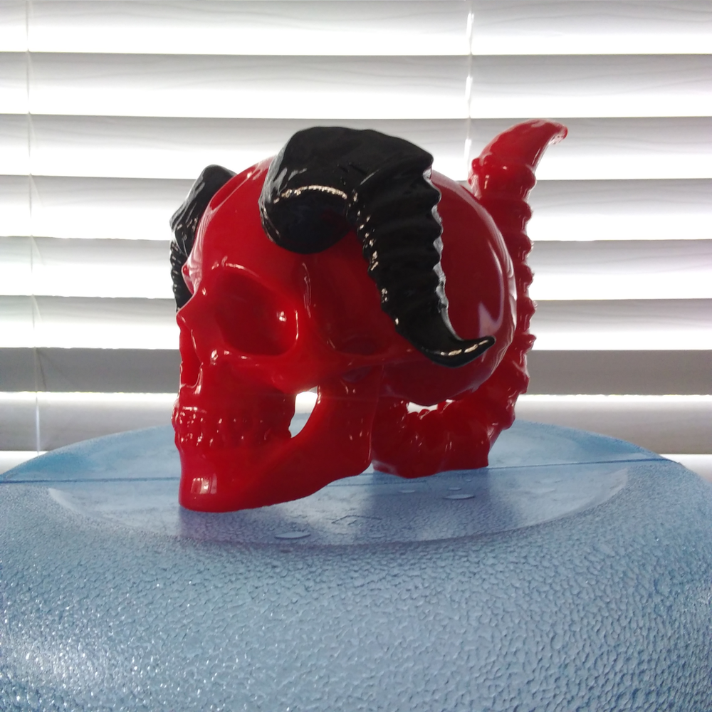 Devil Horned Skull Bong Bubbler Water Pipe