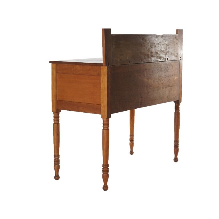 Antique Sheraton Cherry Server with Tiger Maple Drawers C1830