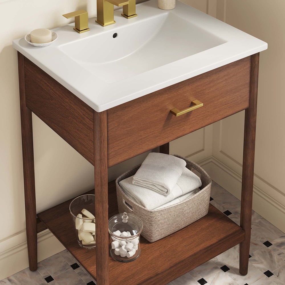 Zaire 24" Bathroom Vanity in Walnut White