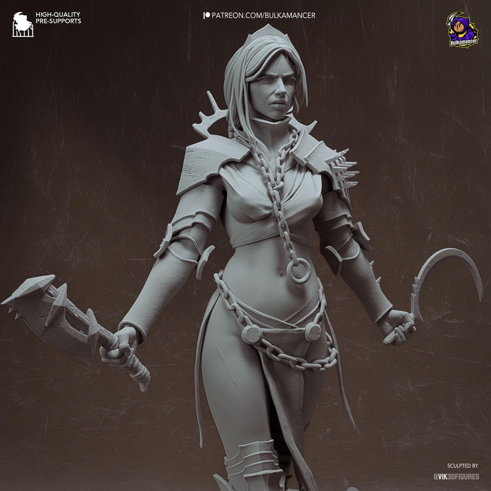 Clang – Dark Fantasy Executioner Display Statue | Unpainted Collector Model