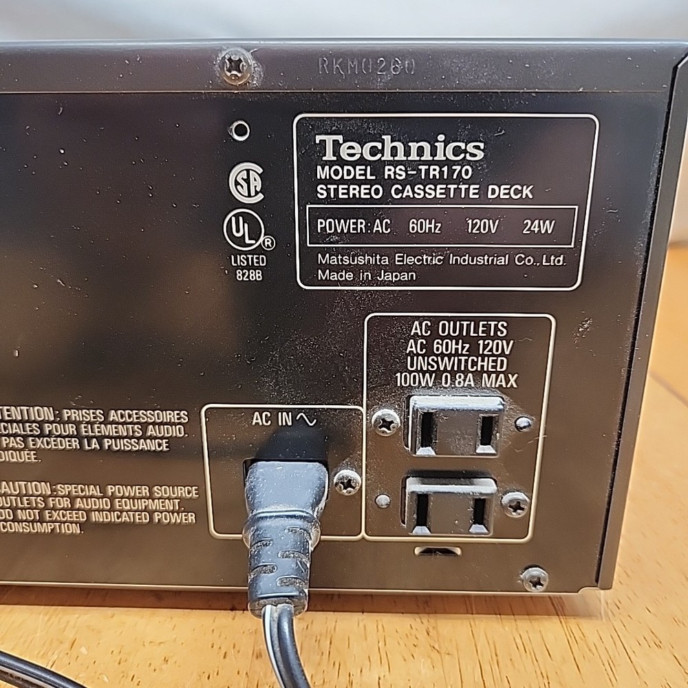 Technics RS-TR170 Dual Cassette Deck Auto Reverse Dolby audio Tested Working