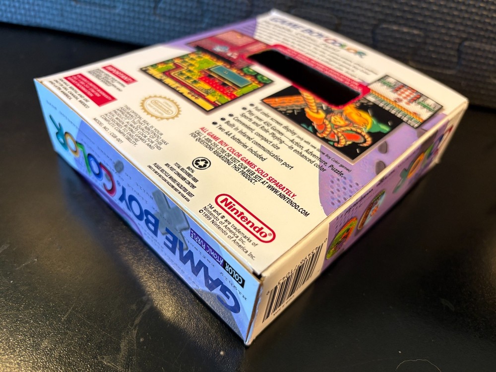1999 Game Boy Color (Atomic Purple) - Empty custom design display box