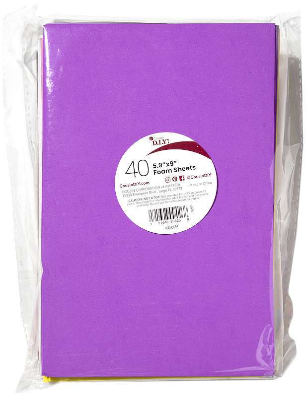 Foam Sheets 6"X9" 40/Pkg Assorted