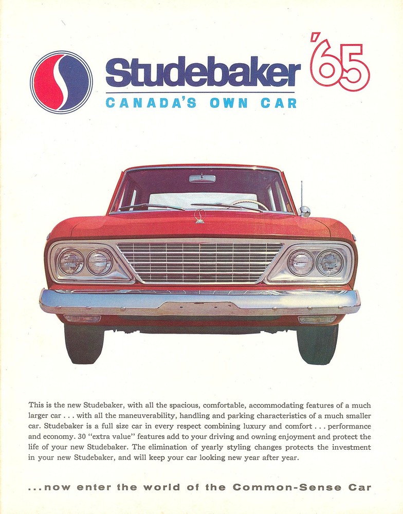 1965 Studebaker Commander Daytona Cruiser Dealer Sales Brochure