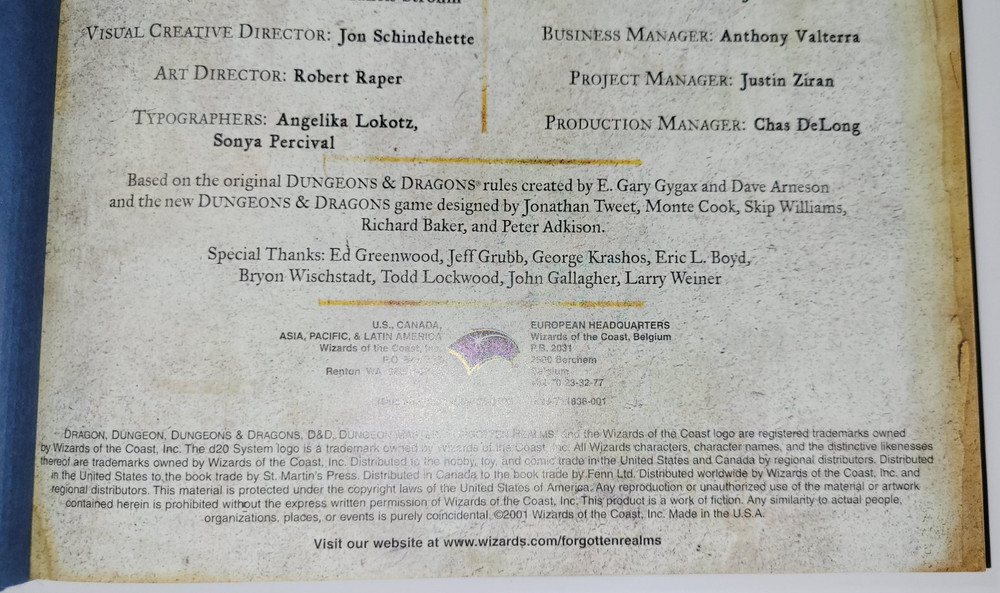Dungeons & Dragons: Forgotten Realms Campaign Setting Hardcover 2001