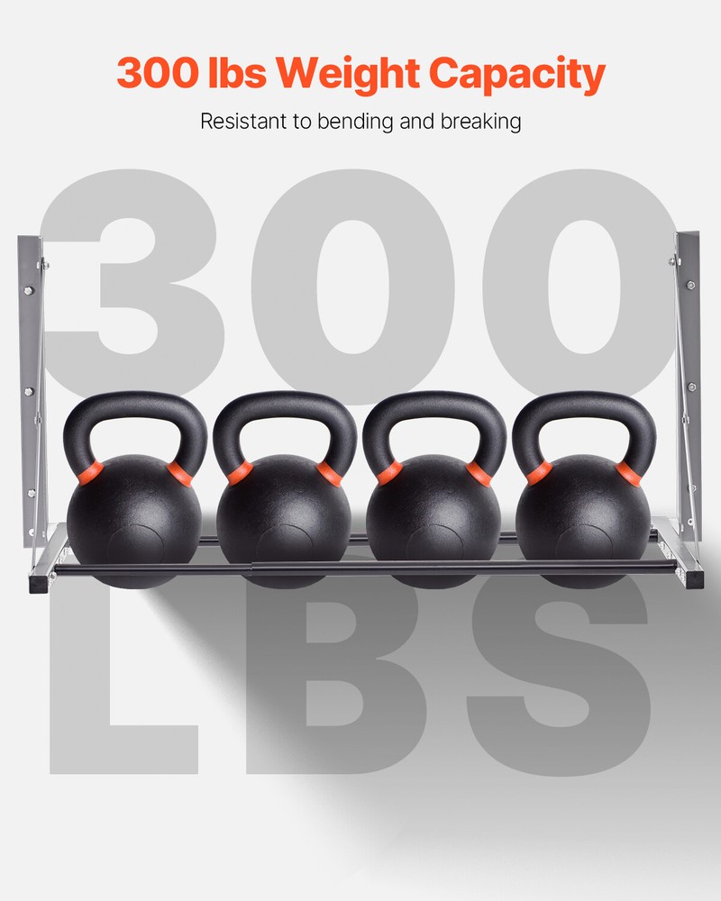 Wall Mounted Folding Tire Rack 32"- 48" Adjustable Storage Rack for Garage