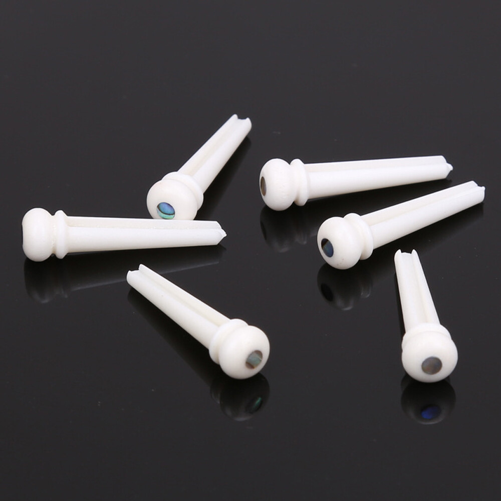 12X Bone Guitar Bridge Pin String Peg Abalone shell Dot Luthier nut saddle