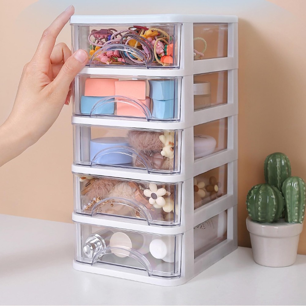 Stationery Storage Box,Desk with Drawer Desktop Desk Storage Box Stackable Or...