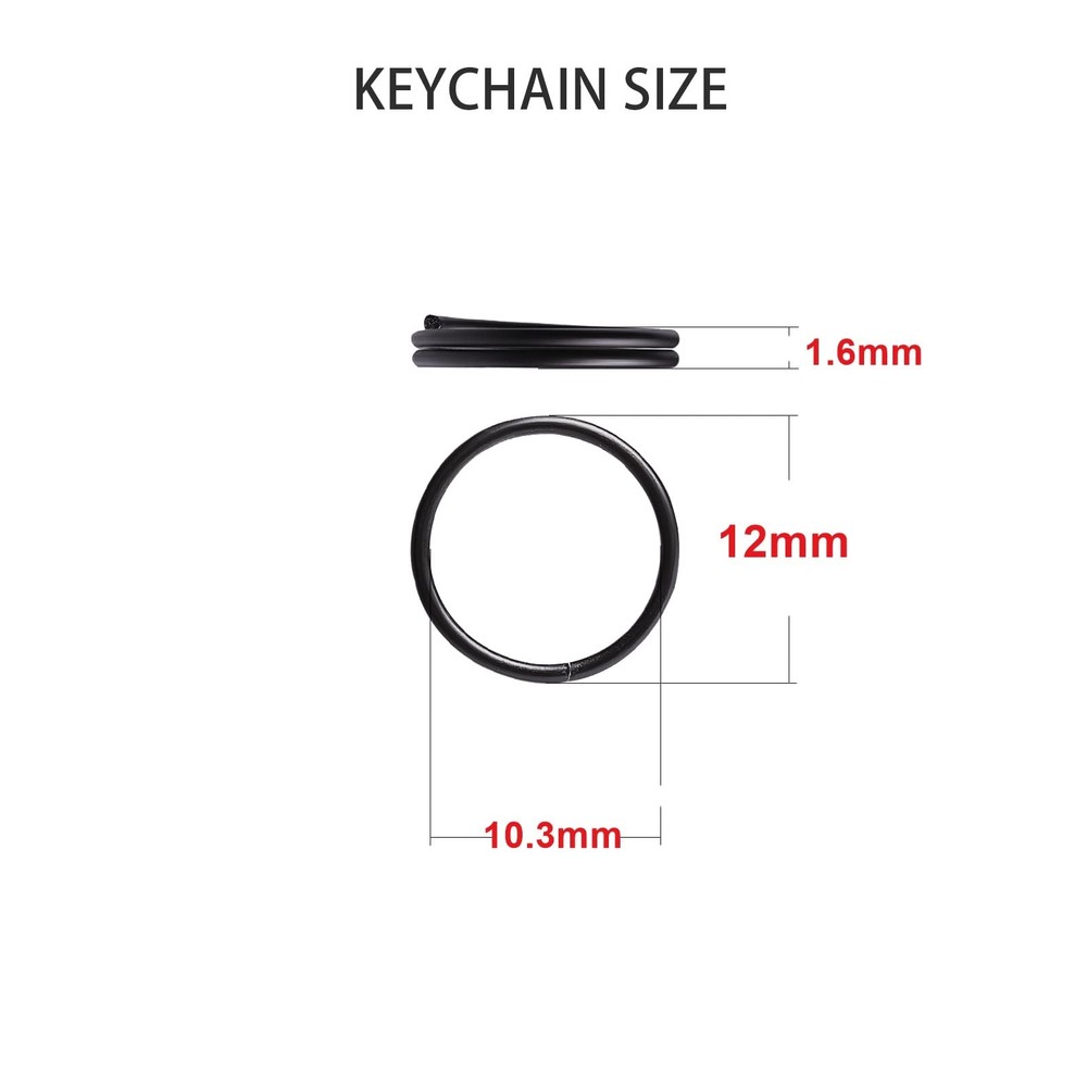 200pcs 12mm Mini Split Jump Ring with Double Loops 12mm, Black