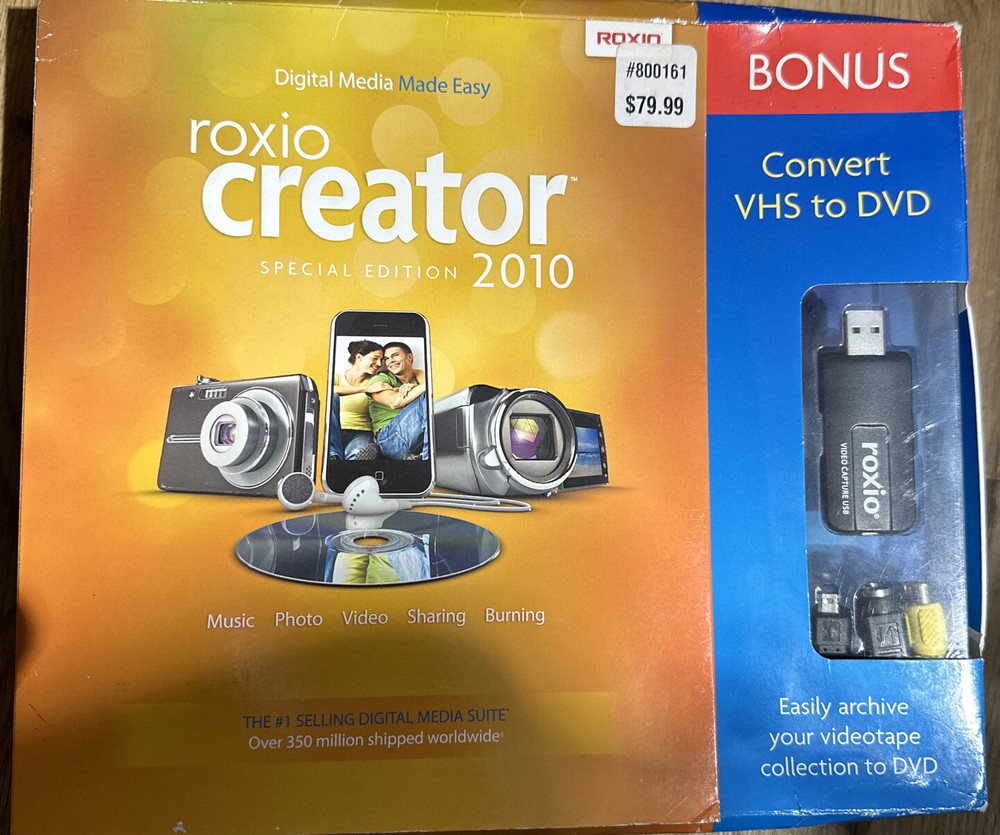 Roxio Creator 2011 Special Edition Converter VHS to DVD *OPEN BOX*