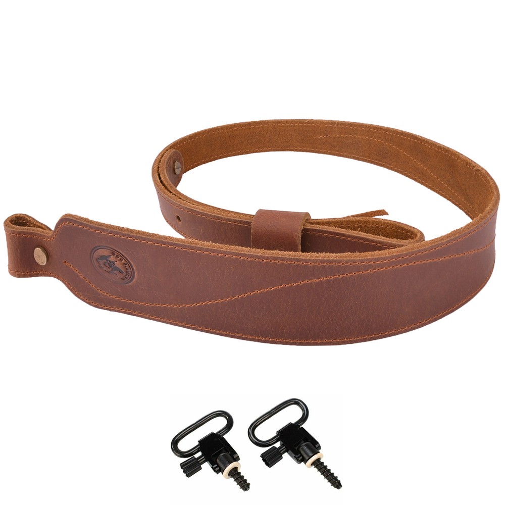 2 Points Leather Rifle Sling / 2 Points Gun Strap Vintage Look Shooting