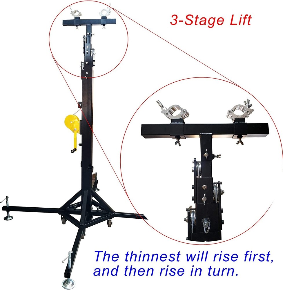 19ft Crank Light Stands Stage Lighting Truss System w/4 Supporting Legs& Wheels