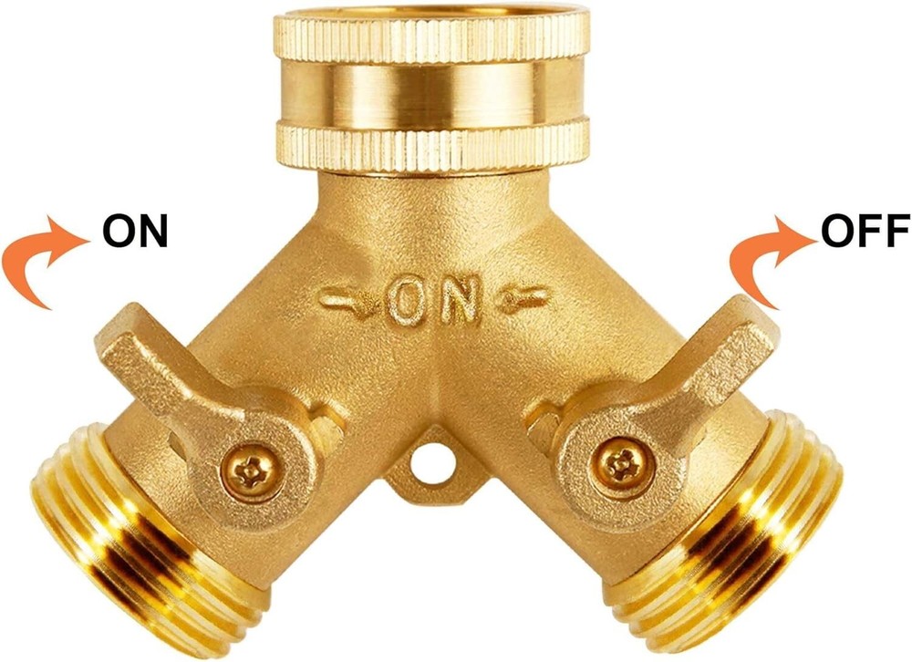 3/4" Solid Brass Double Two Way Tap Garden Connector Adaptor Hose Splitter US