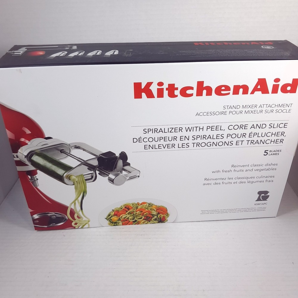 KitchenAid Attachment Spiralizer Peel Core & Slice 7 Blades kitchen aid ksm1apc