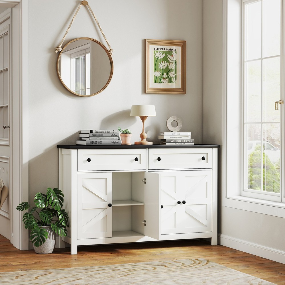 55.1in Sideboard Buffet Cabinet Kitchen Storage Sideboard For Dining Room JSVZ