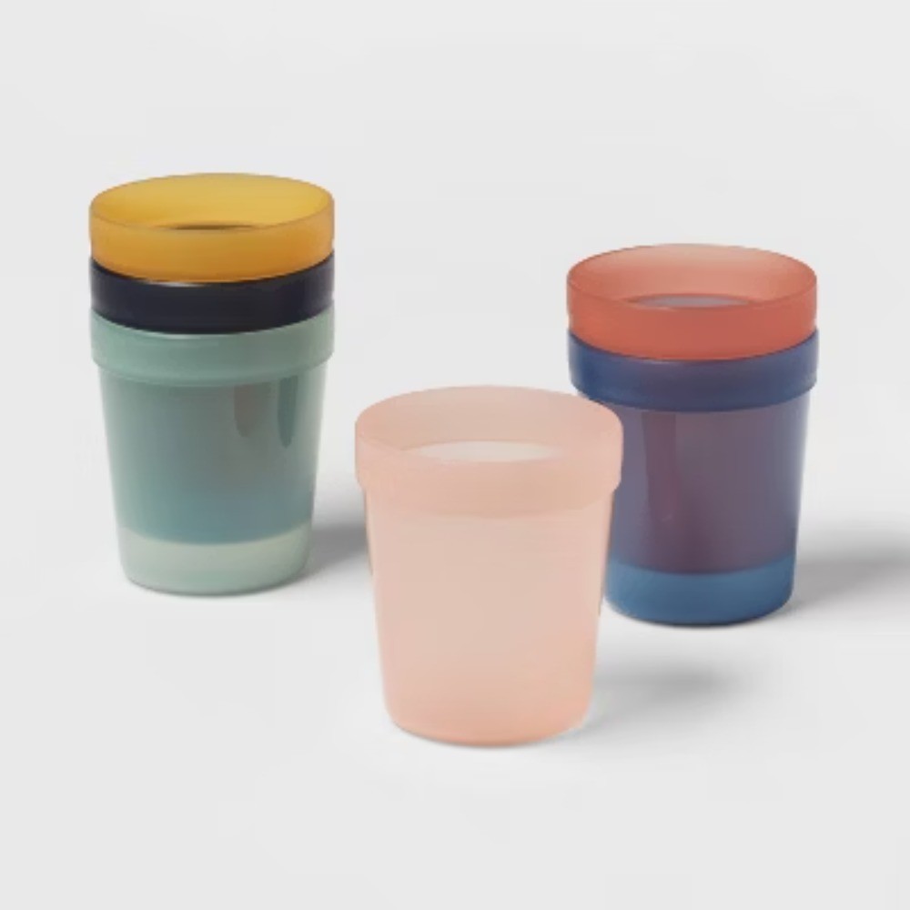 8oz 6pk Plastic Solid Kids' TumblersStackable, Dishwasher