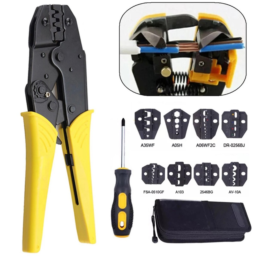 Ratchet Crimper Plier Crimping Tool Cable Wire Connectors Electrical Terminals